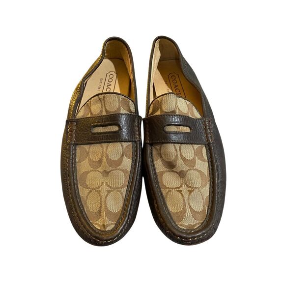 Coach men’s Neal driver leather loafer, logo, brown comfort 10 main image 6